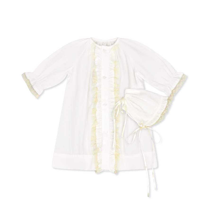 Timeless Day Gown - Spring White w/ Swiss dot