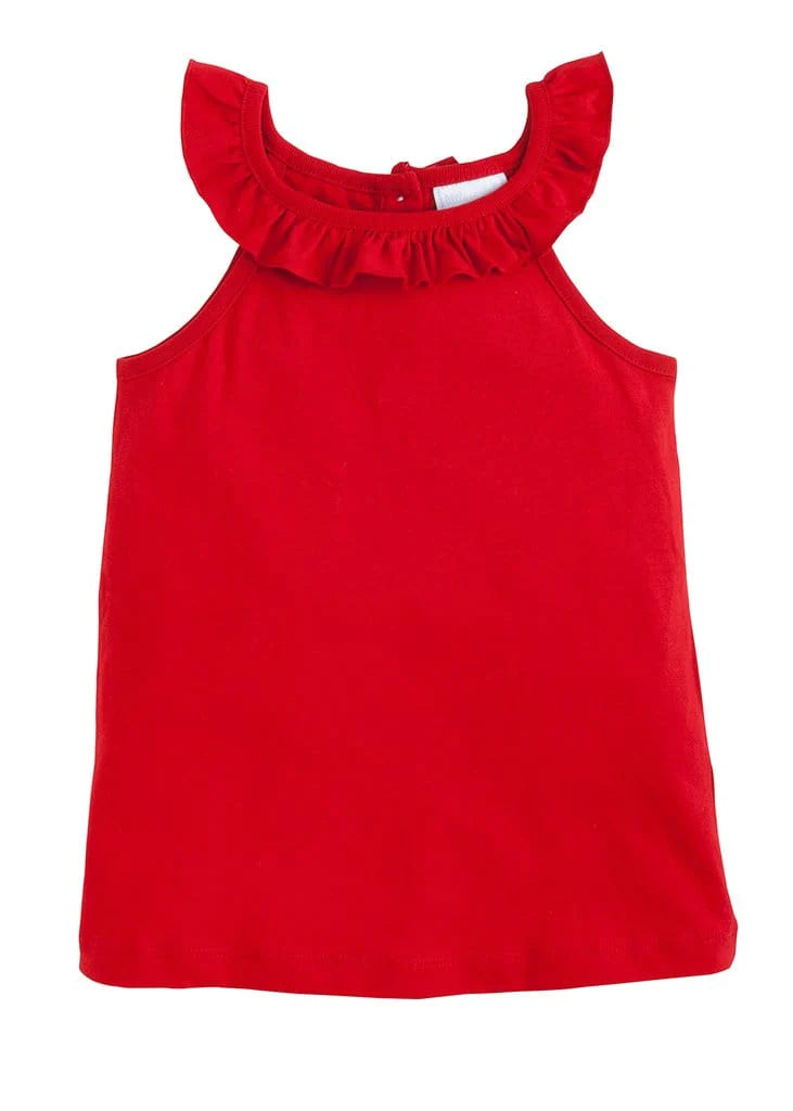 Ruffled Tank - Red