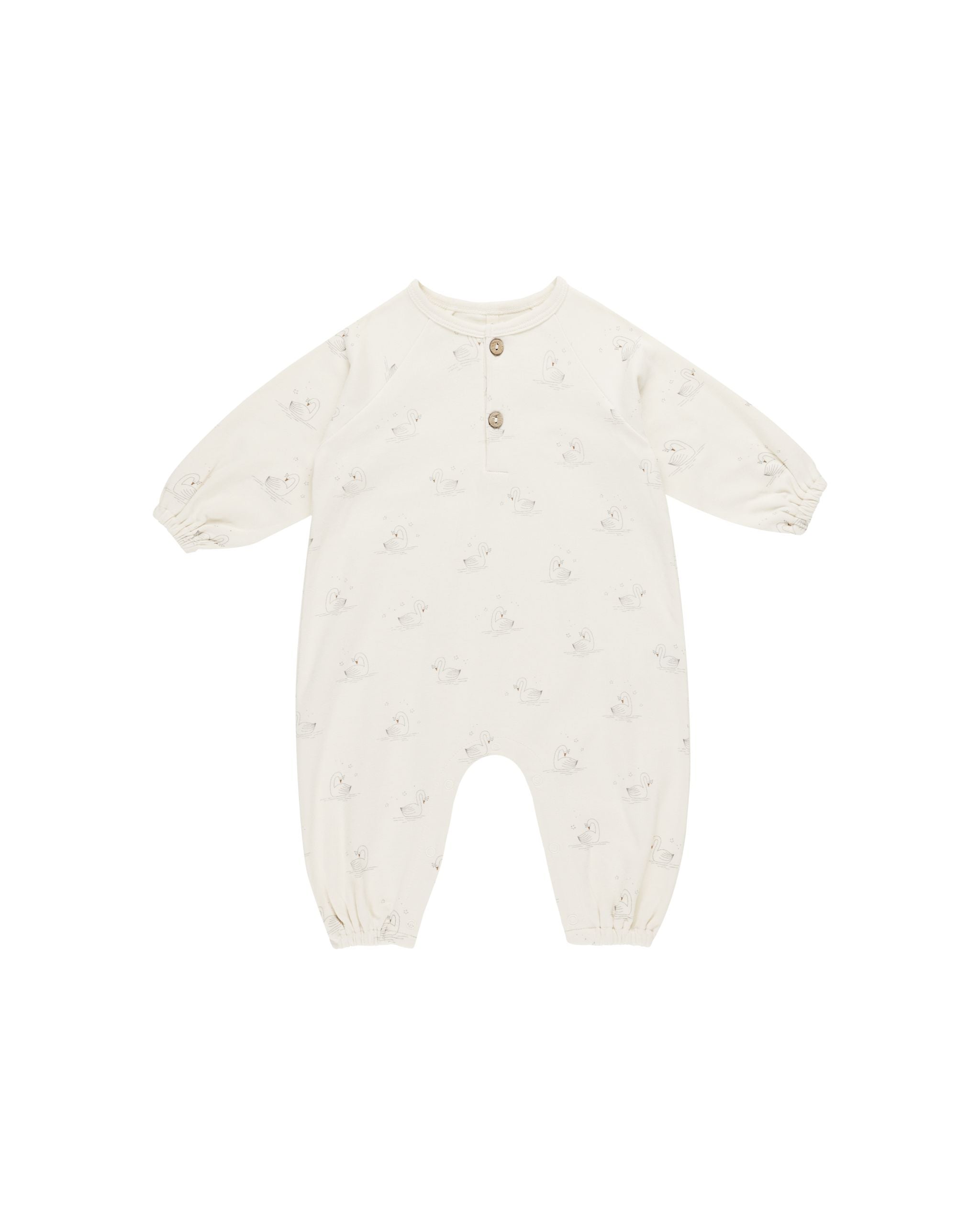 Henley Bubble Jumpsuit- Swans