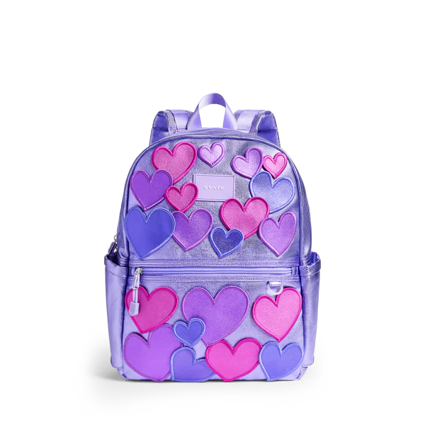 Kane Double Zipper Backpack- 3D Hearts
