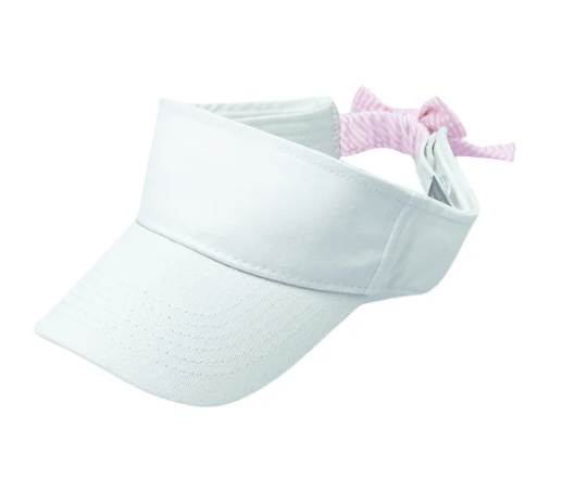 White Visor w/ Pink Bow