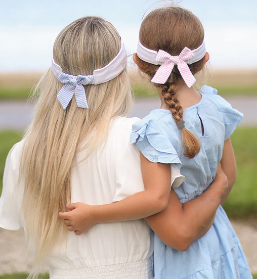 White Visor w/ Pink Bow