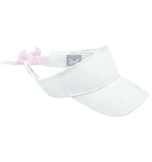 White Visor w/ Pink Bow