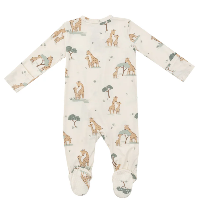 2 Way Zipper Footie- Giraffe Families