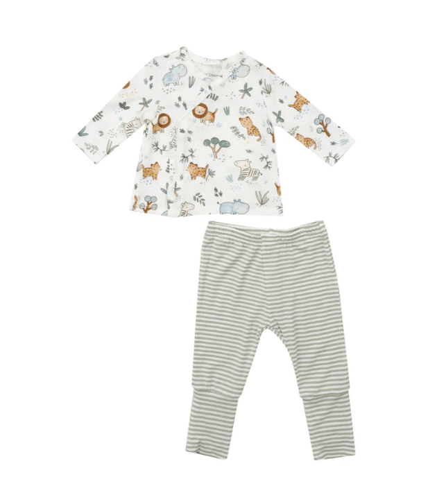 Tmh Set With Roll Over Cuff Pant- Delicate Safari