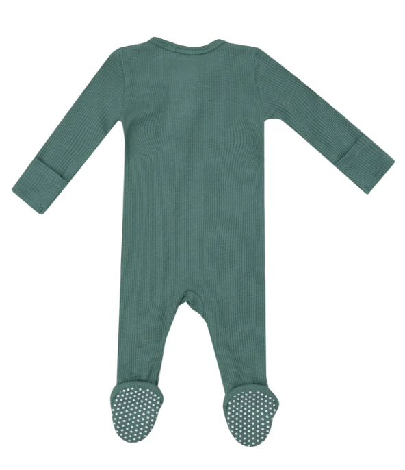 2 Way Zipper Back Footie- Frosty Spruce