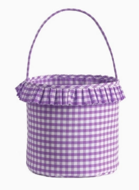 Halloween Basket  - Ruffle Purple Check