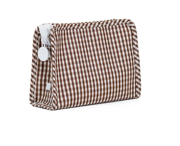 Roadie Zip Pouch- Gingham Coco- PRE ORDER