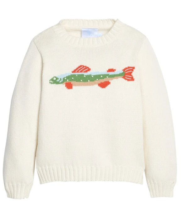 Intarsia Sweater- Brook Trout