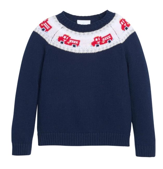 Fire Truck Fair Isle Sweater