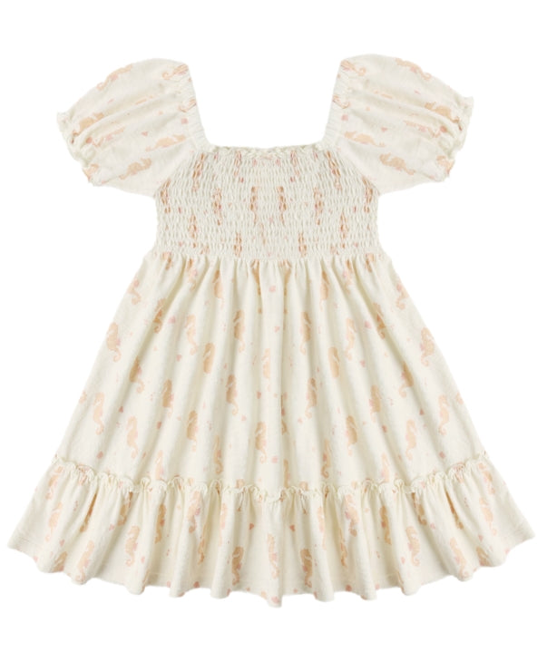 Sage Jersey Dress - Seahorses