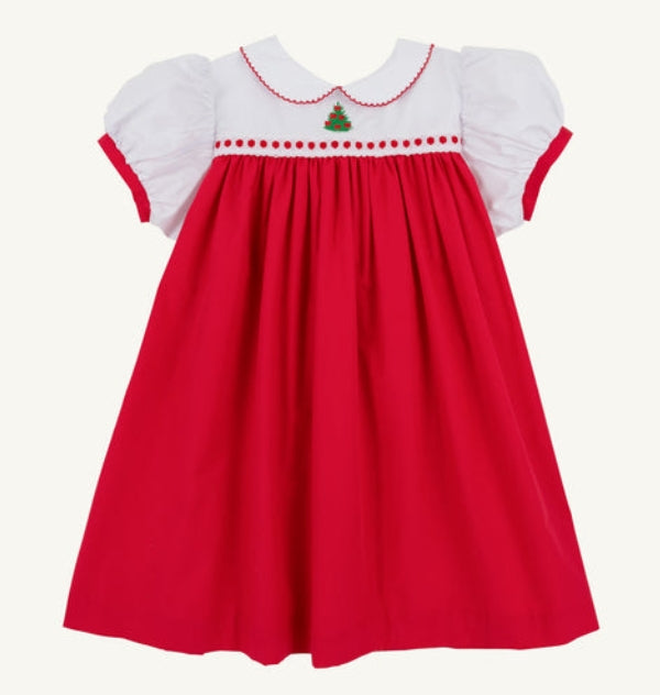 Mary Dal Dress Richmond Red & Worth Avenue White with Christmas Tree