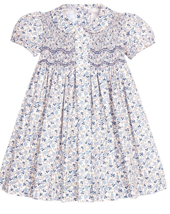 Smocked Bridget Dress - Wisteria Floral