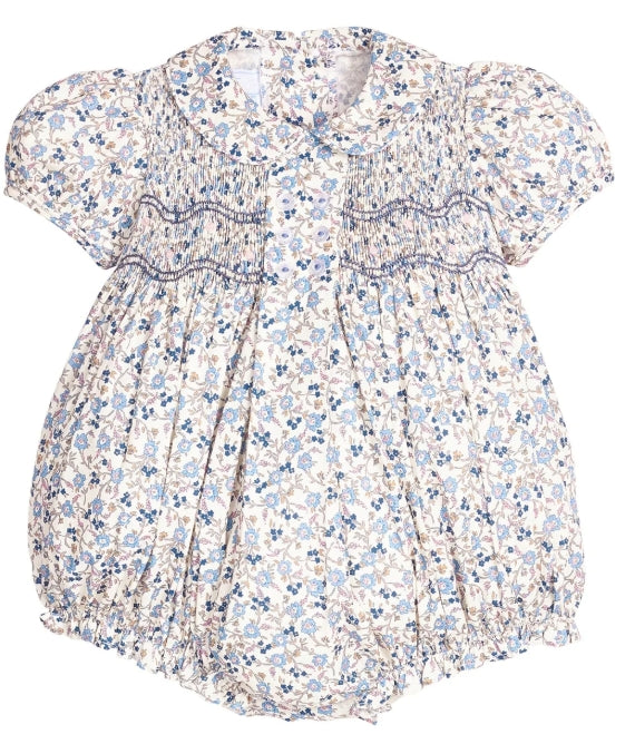 Smocked Bridget Bubble - Wisteria Floral
