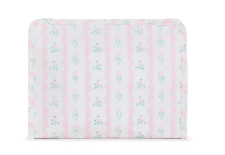 Roadie Zip Pouch- Pink Ribbon Floral- PRE ORDER