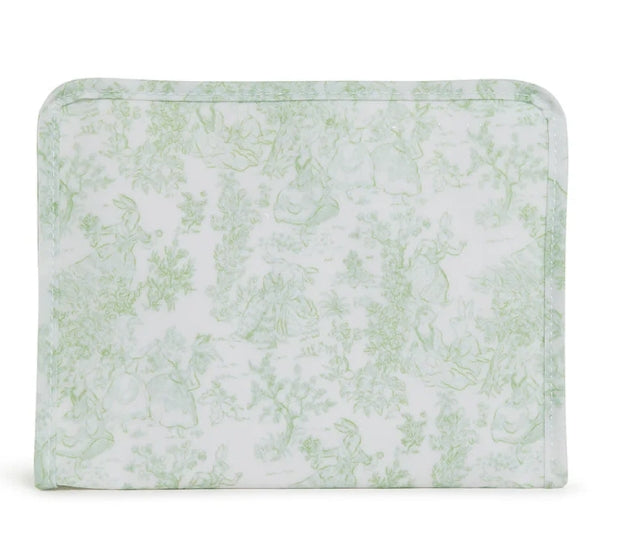 Roadie Zip Pouch- Bunny Toile Green- PRE ORDER