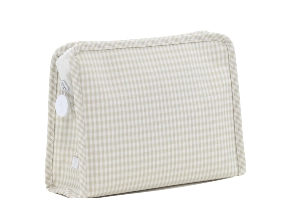Roadie Zip Pouch- Gingham Pearl Grey- PRE ORDER