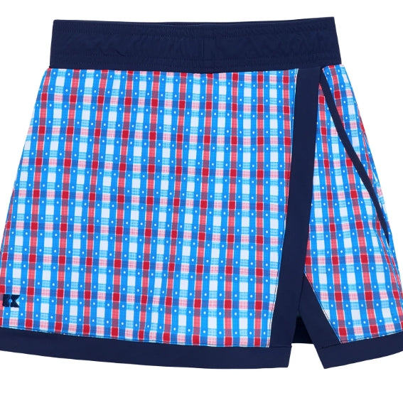 Red White and Gingham Reto Power Skirt