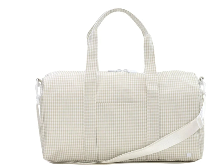 Weekender Duffle Bag- Gingham Pearl Grey-PRE ORDER