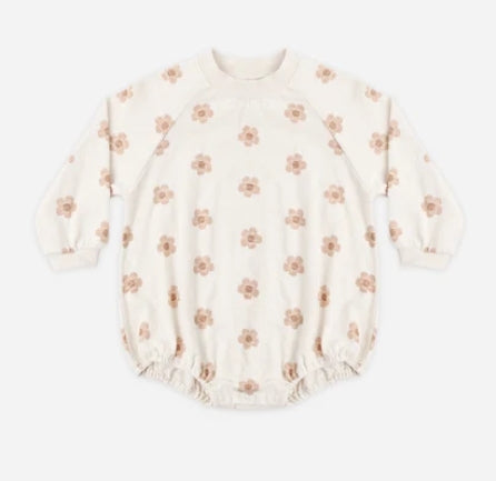 Crew Neck Romper Pink Daisies