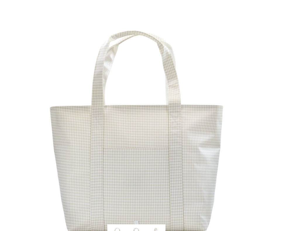 Jumbo XL Tote- Gingham Pearl Grey- PRE ORDER