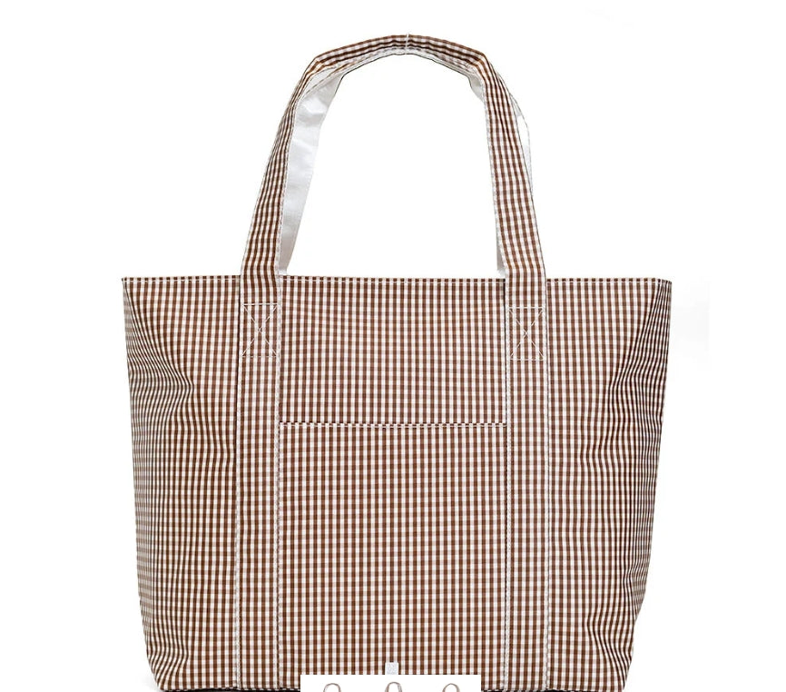 Jumbo XL Tote- Gingham Coco- PRE ORDER