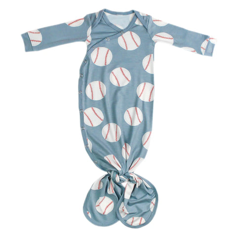 Newborn Knotted Gown- Slugger