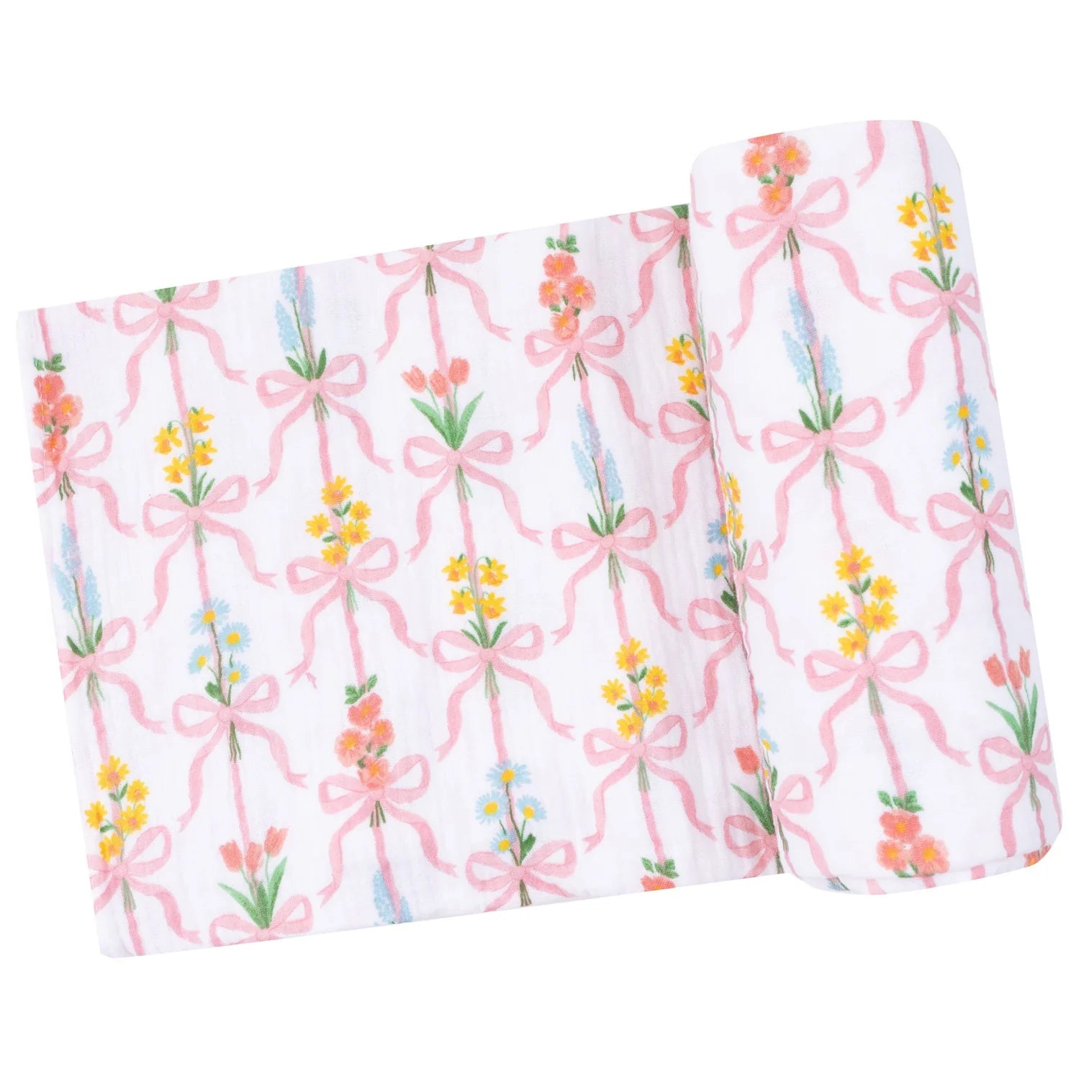 Ribbon Bouquets Swaddle Blanket