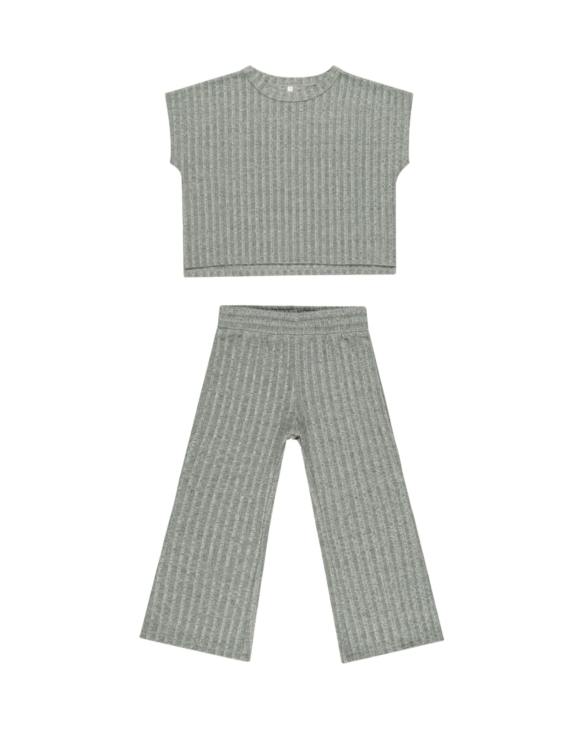 Cozy Rib Knit Set- Eucalyptus