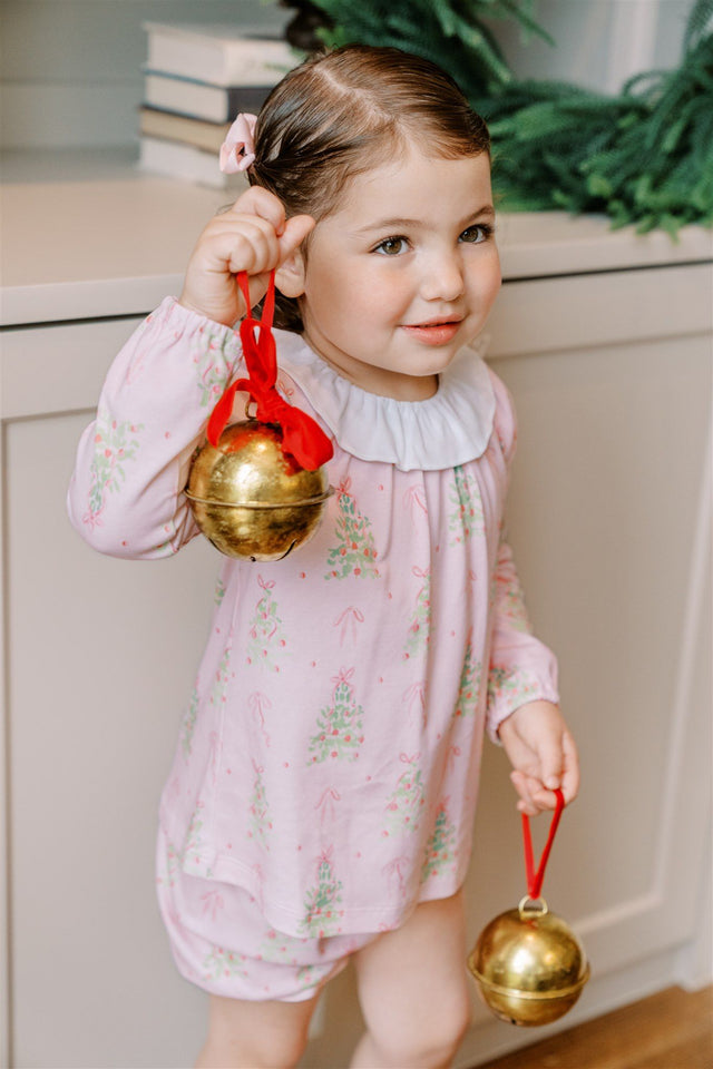 Pink Tinsel Long Sleeve Bloomer Set