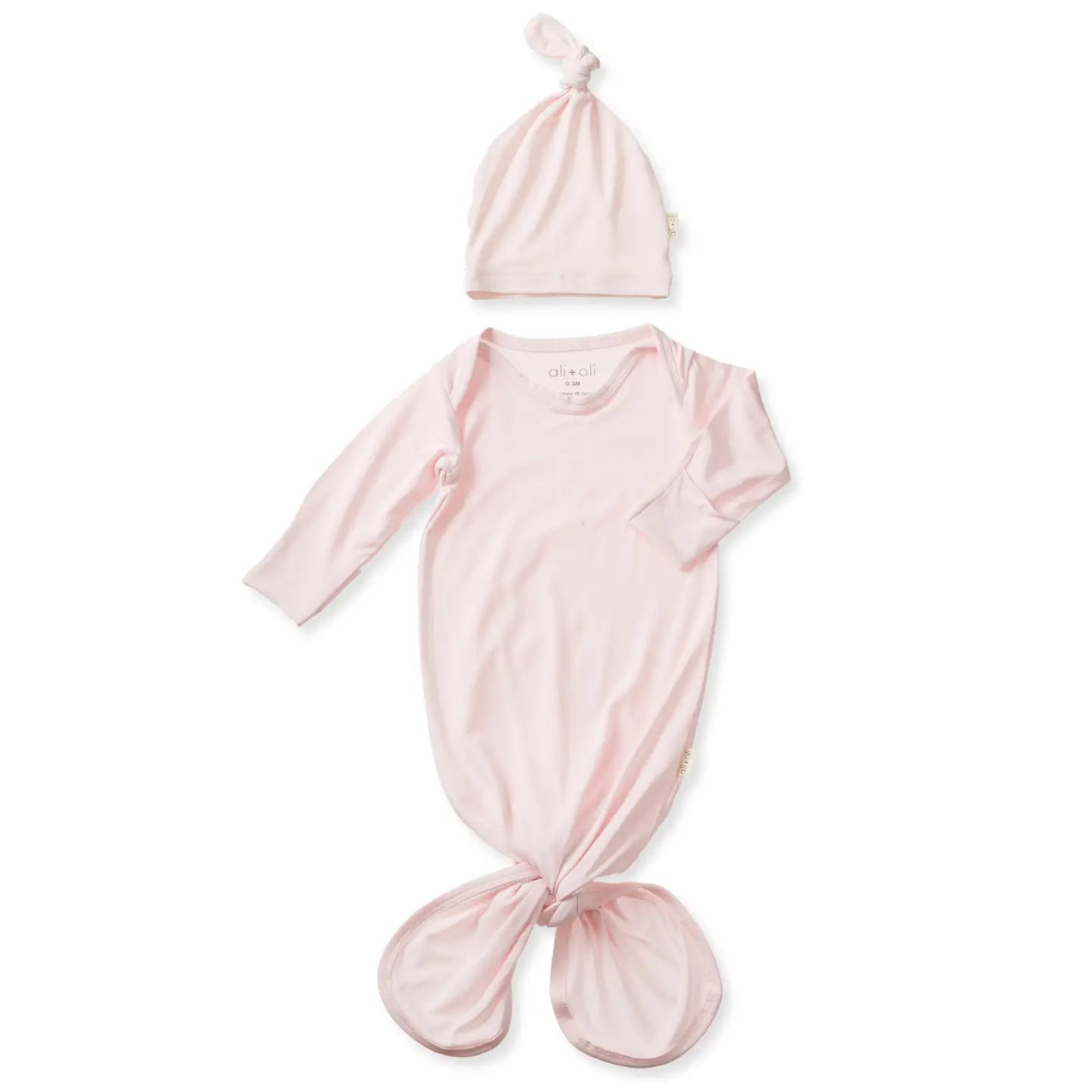 Bamboo Knot Gown & Beanie- Blush