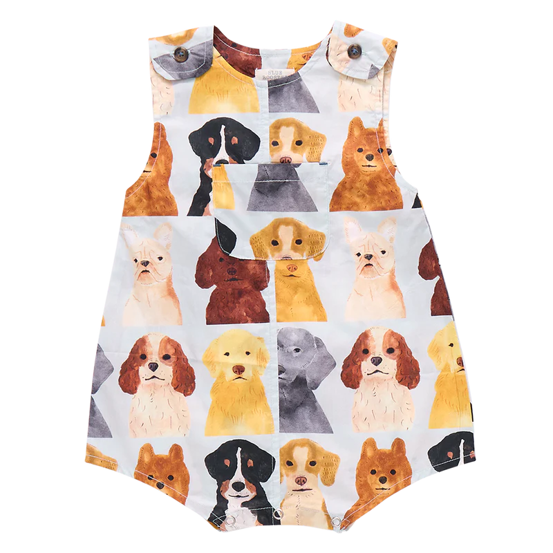 Noah Jumper - Lt Blue Watercolor Dogs