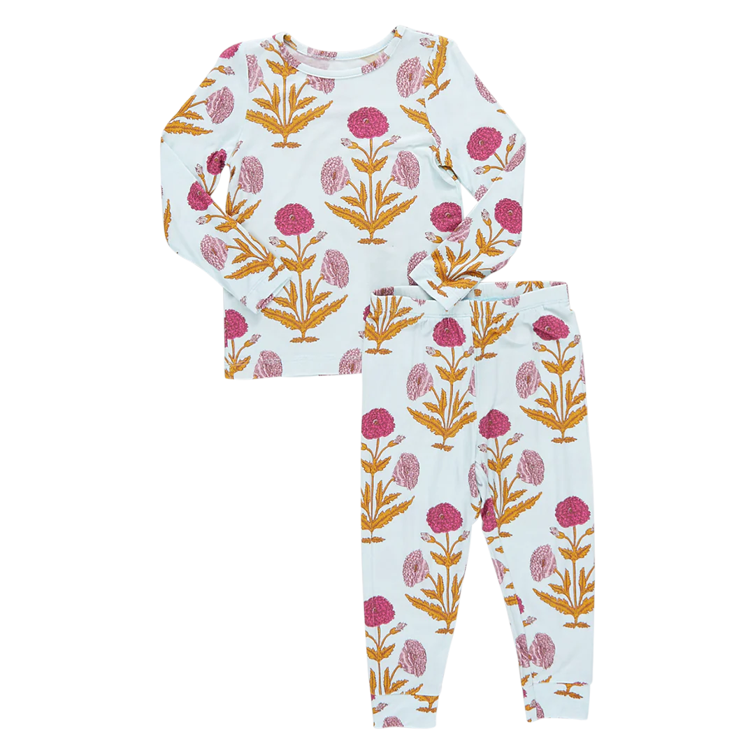 Bamboo PJ Set - Pink Dandelions