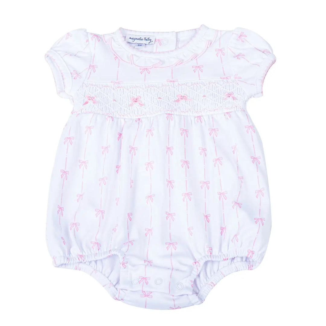 Amelia's Classics Smocked Short Sleeve Bubble- Bows