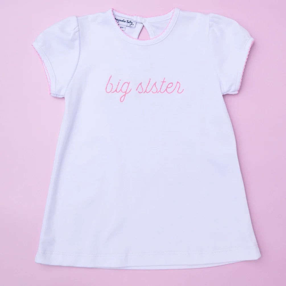 Big Sister Cap Sleeve Embroidered Shirt