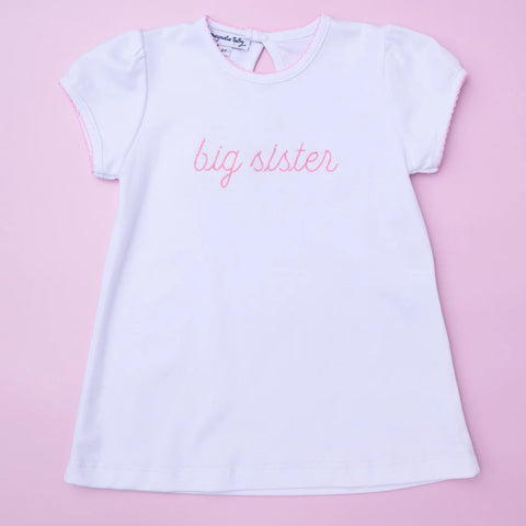 Big Sister Cap Sleeve Embroidered Shirt