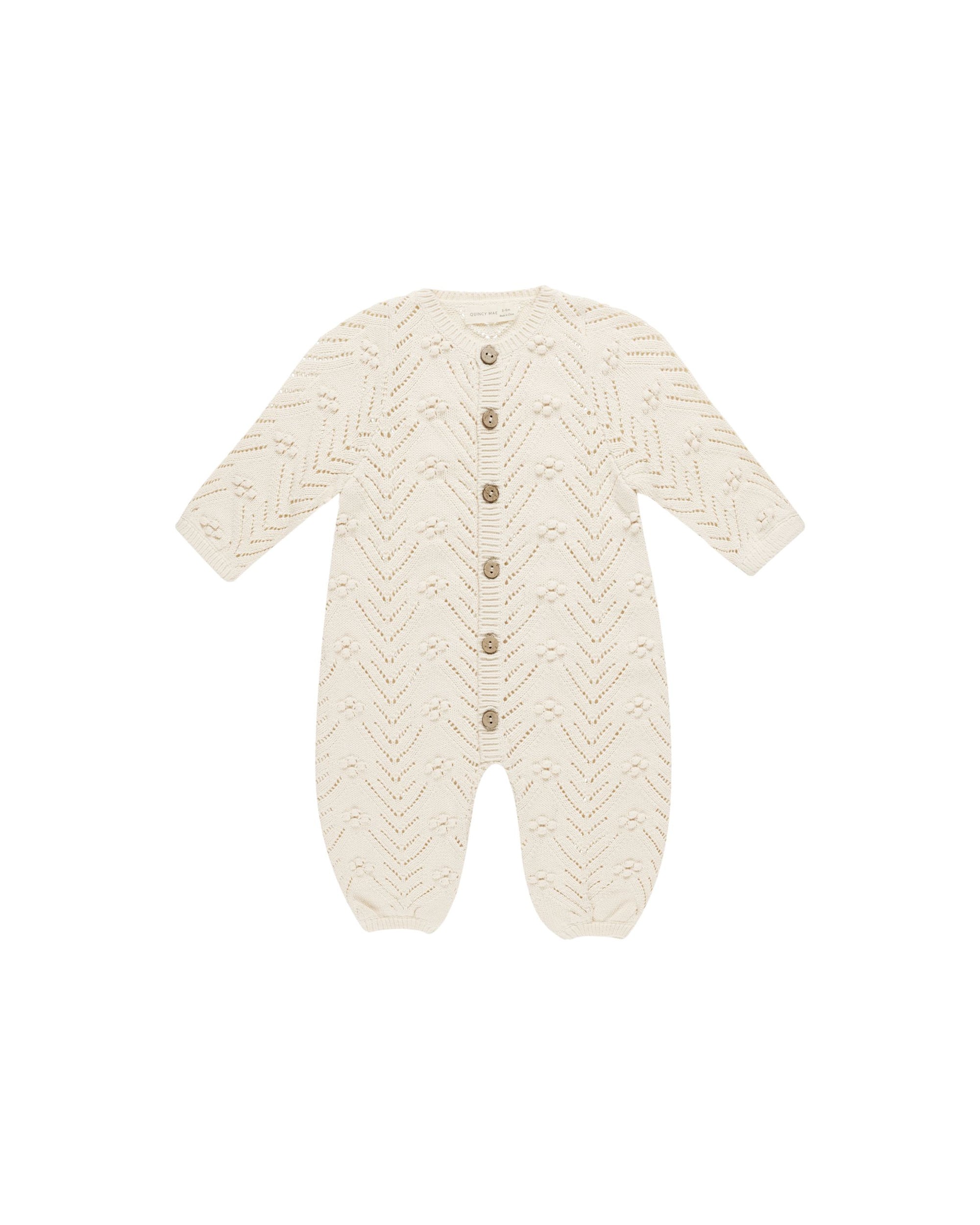 LS Bobble Romper- Natural