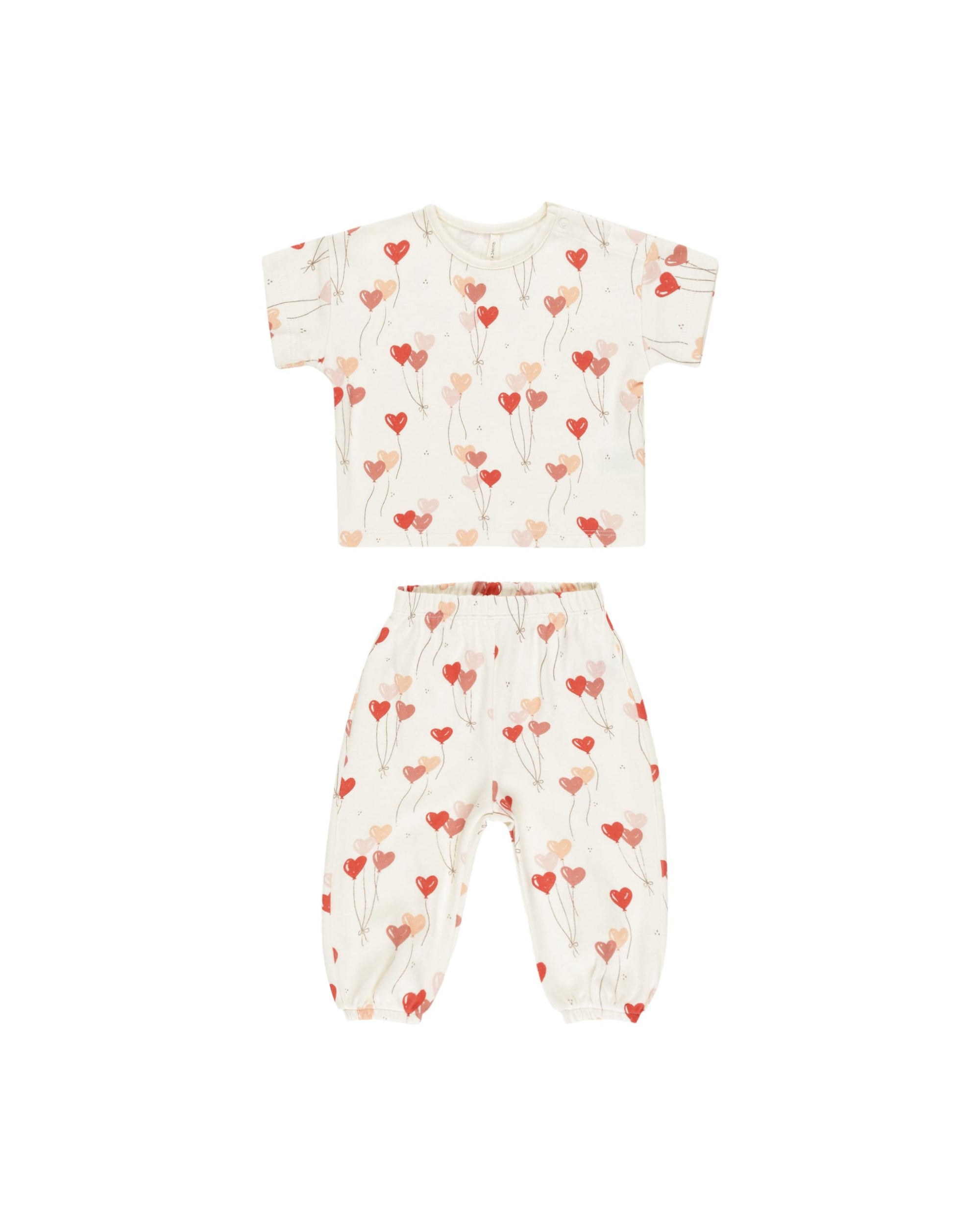 Jersey Tee + Pant Set- Heart Balloons