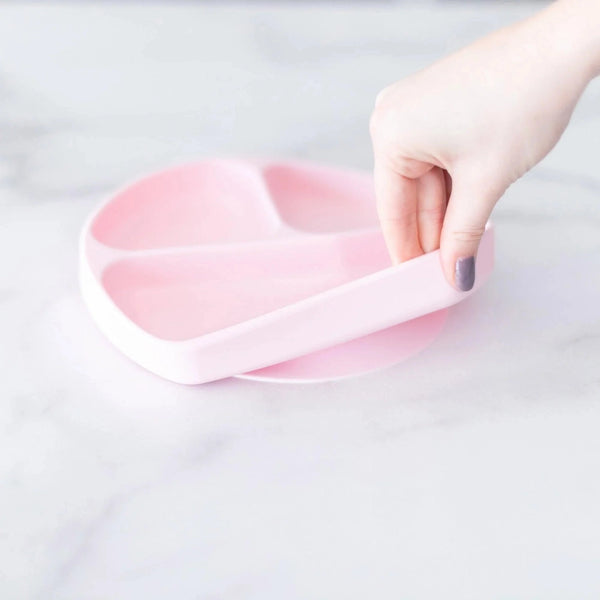 Silicone Grip Dish-  Pink