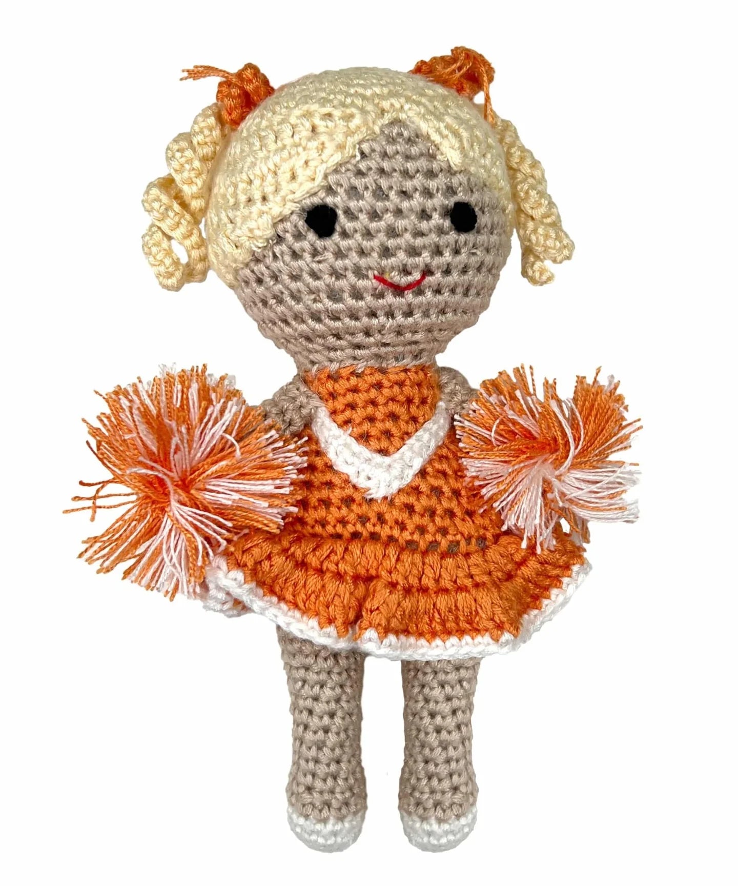 Orange Cheerleader Rattle 5"