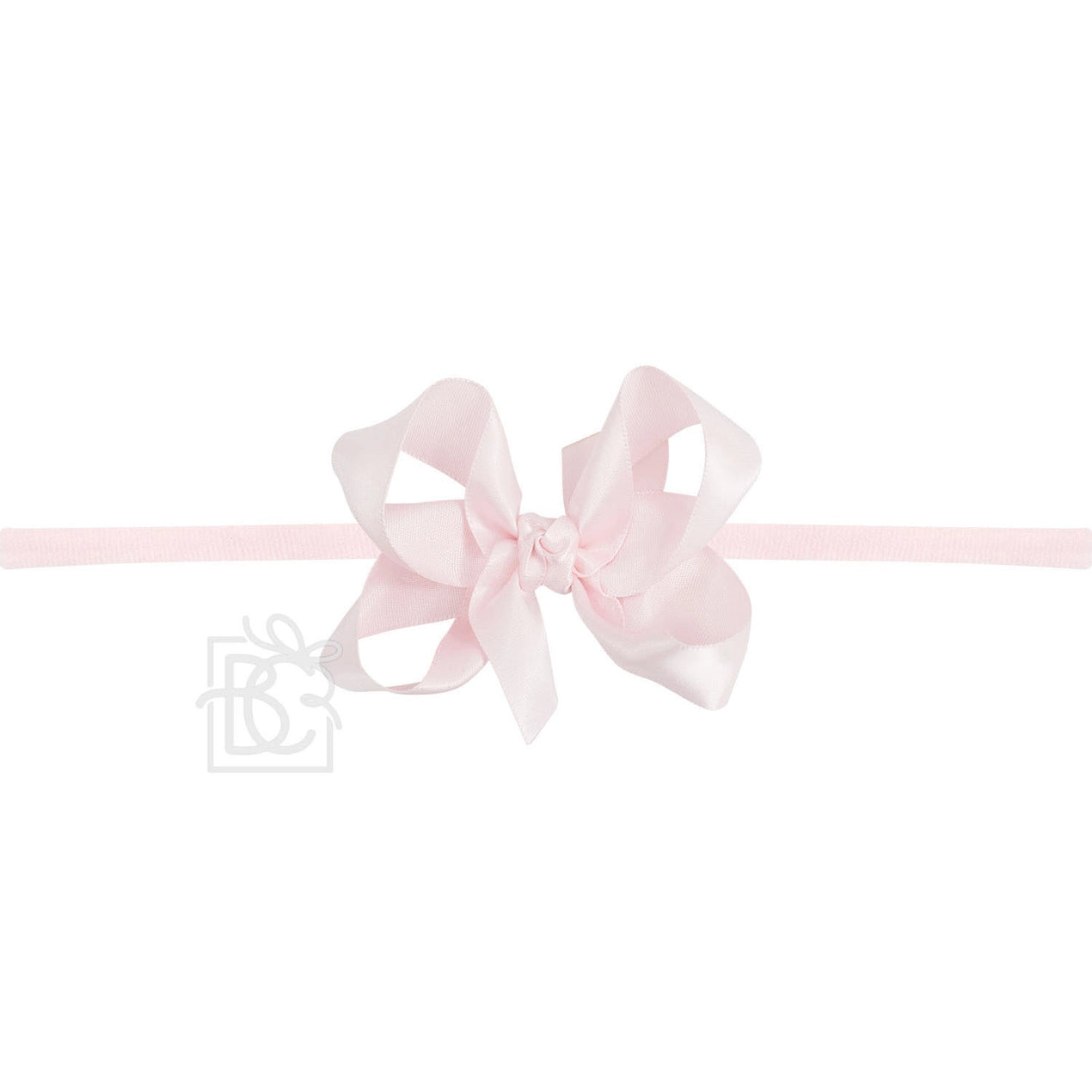1/4"  Headband w/  3.5"  Satin Bow- Pink