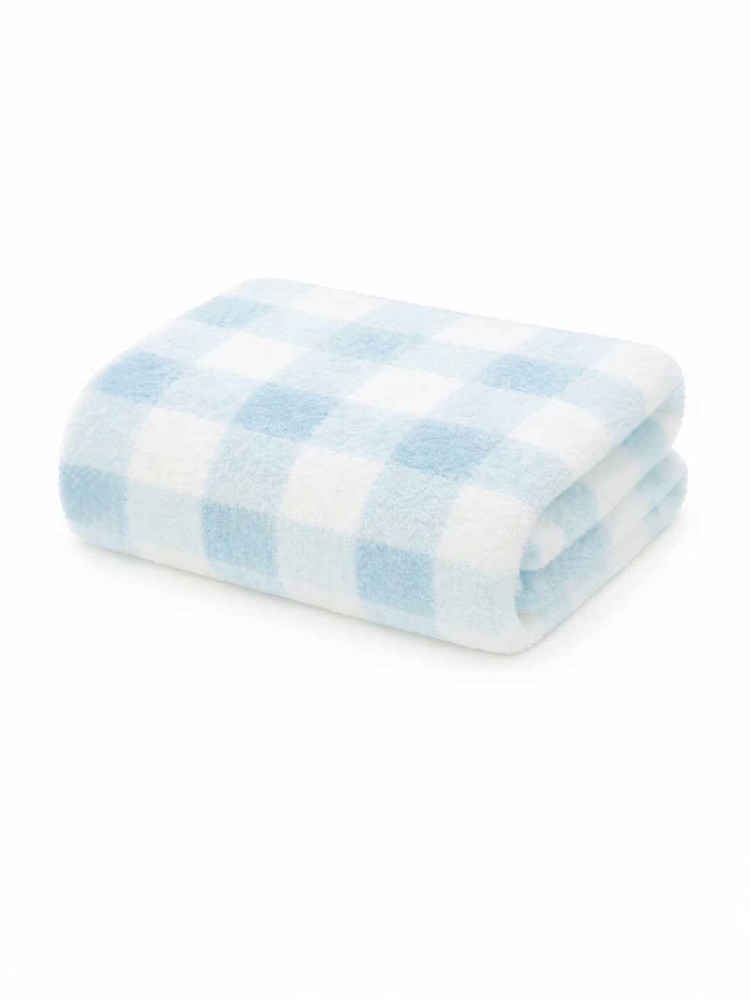 Bliss Gingham Blanket, Cloud Blue