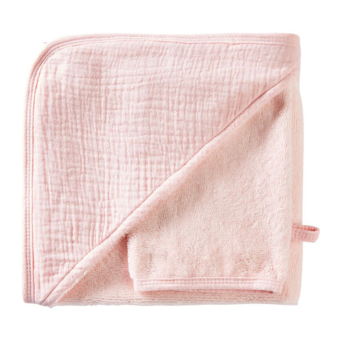 Bath cape+ glove - Bamboo & Blush Pink