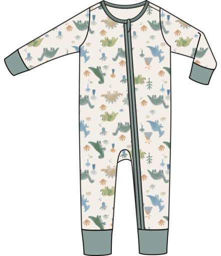 Soft Dinos 2 Way Zipper Romper