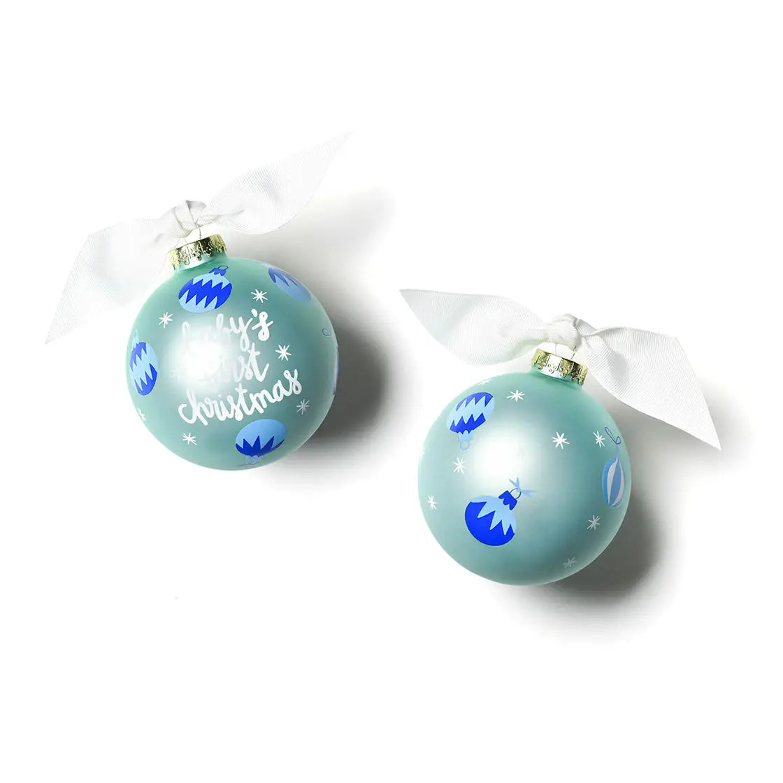 Baby's First Christmas Glass Ornament- Blue