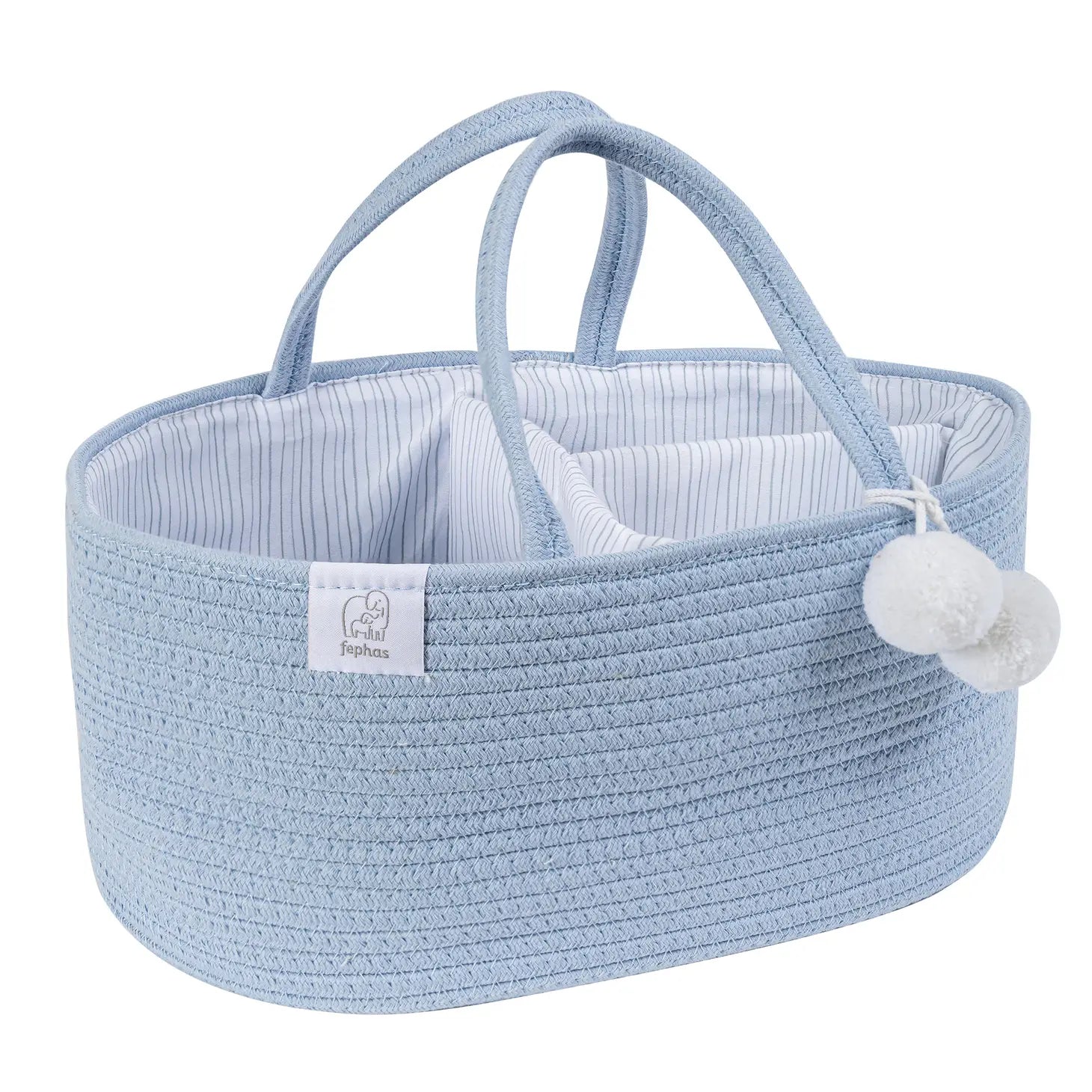 Rope Diaper Caddy- Misty Blue