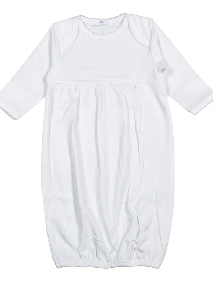 Pima Gown-White/White Trim