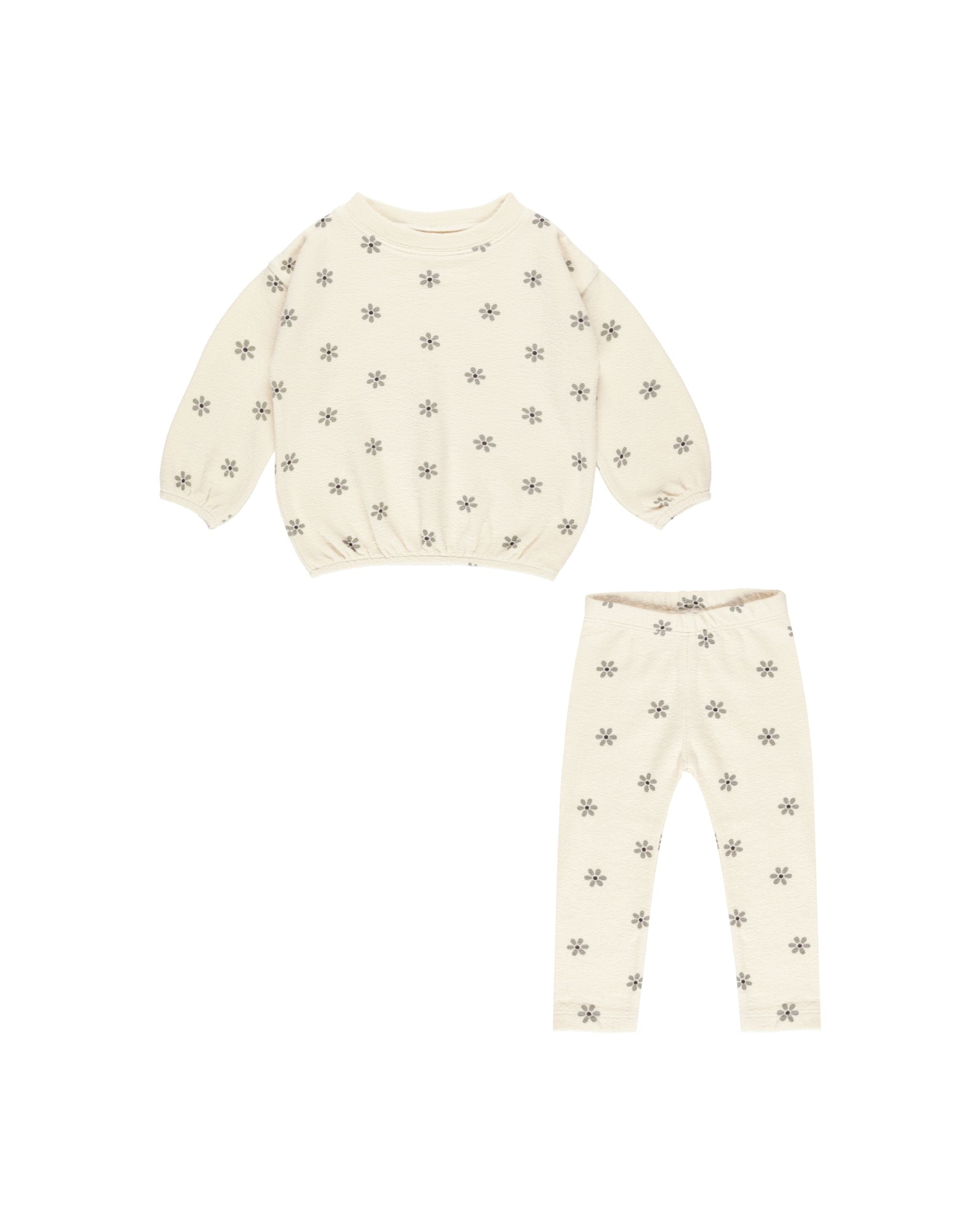 Spongey Knit Set- Daisy Natural