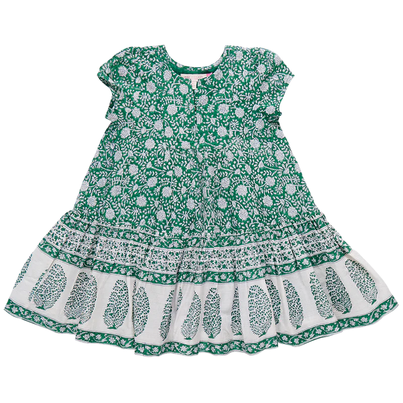 Adele Dress - Green Garden Flora