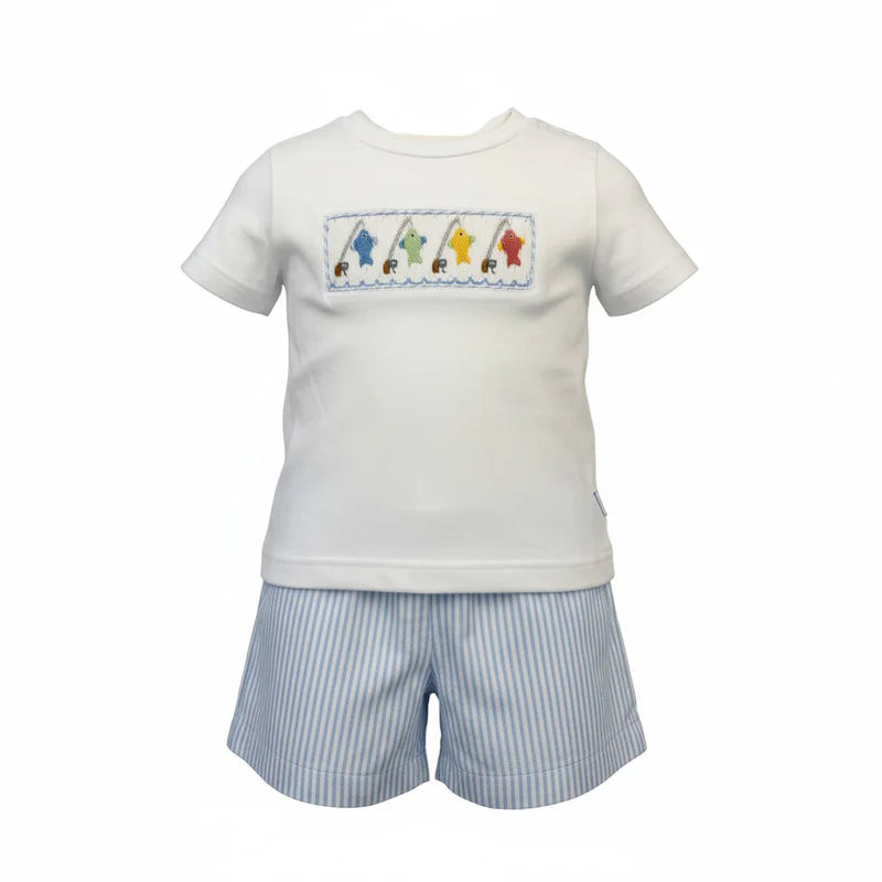 Smocked Short Set - Go Fish